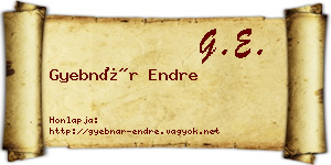 Gyebnár Endre névjegykártya